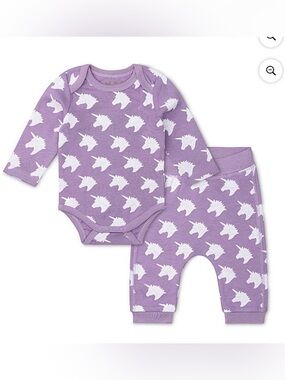 Monica & Andy 2-pc unicorn set Organic Cotton size 0-3 mo NWT
